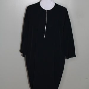 everlane women black Triacetate zipper dress SZ 8